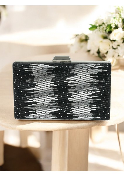 Özel Tasarım Çift Renk Siyah Gümüş Metal Saplı Kristal Taşlı Abiye Çanta Düğün Nişan Kına Mezuniyet fiyatları