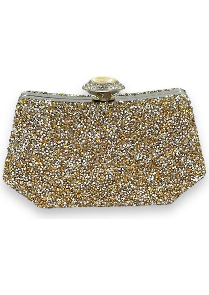 Altın Gold Dore Renk Taşlı Incili Metal Kulplu Abiye Çanta Gece Çantası Nişan Düğün Gelin Çantası modelleri