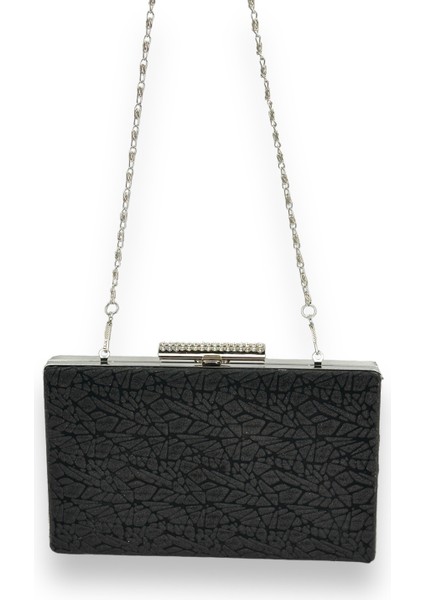 Siyah Renk Lazer Desenli Inci Saplı Incili Abiye Çanta Gece Çantası Düğün Nişan Nikah Portföy fırsatları