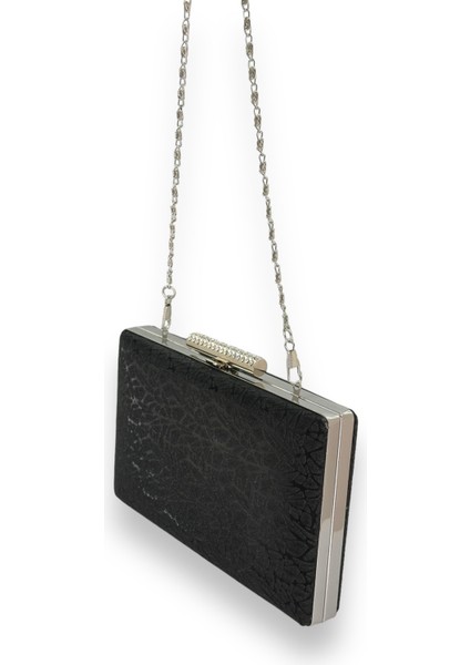 Siyah Renk Lazer Desenli Inci Saplı Incili Abiye Çanta Gece Çantası Düğün Nişan Nikah Portföy indirimleri