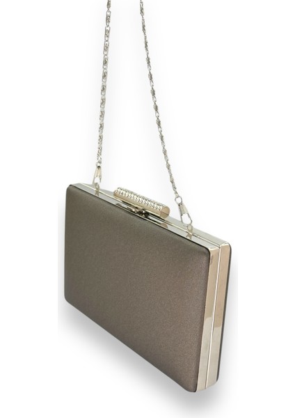 Platin Çizilmeyen El Izi Yapmayan Mat Saten Abiye Çanta Gece Çantası Portföy Clutch Düğün Nişan fırsatları