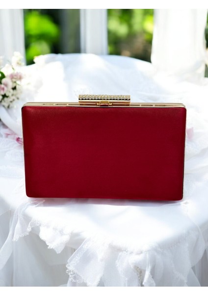 Bordo Kristal Taşlı Saten Kadın Gece Çantası Abiye Çanta Düğün Nişan Mezuniyet fiyatları