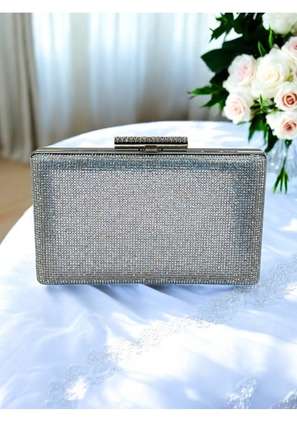 Taşlı Saplı Açık Altın Renk Tek Taraf Taşlı Kadın Abiye Çanta Düğün Nişan Mezuniyet modelleri