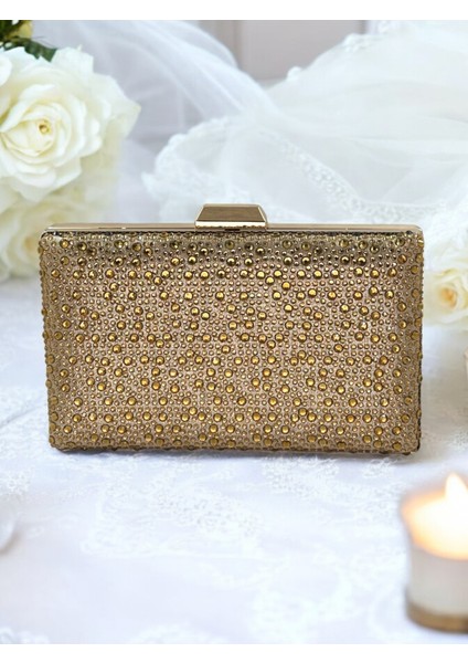 Altın Gold Dore Renk Kristal Taşlı Abiye Çanta Düğün Nişan Kına Mezuniyet fiyatları