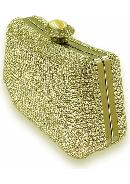 Altın Gold Dore Taşlı Inci Detaylı Metal Saplı Abiye Çanta Gece Çantası Düğün Nişan fırsatları