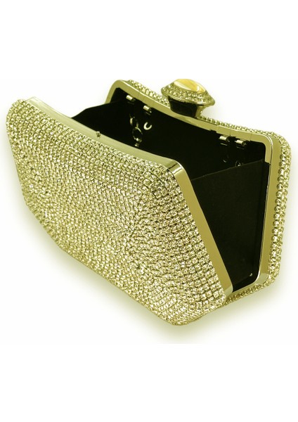 Altın Gold Dore Taşlı Inci Detaylı Metal Saplı Abiye Çanta Gece Çantası Düğün Nişan indirimleri