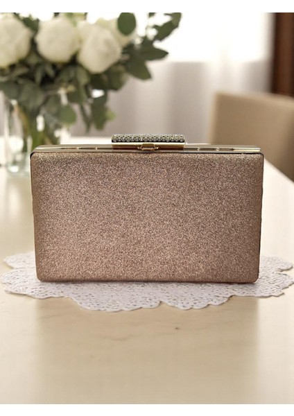 Rosegold Simleri Dökülmeyen Ithal Kumsim Metal Taşlı Kasa Kadın Abiye Çanta Düğün Nişan Mezuniyet fiyatları