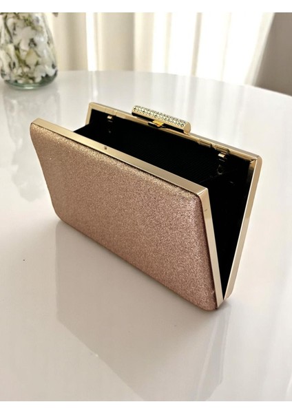 Rosegold Simleri Dökülmeyen Ithal Kumsim Metal Taşlı Kasa Kadın Abiye Çanta Düğün Nişan Mezuniyet modelleri