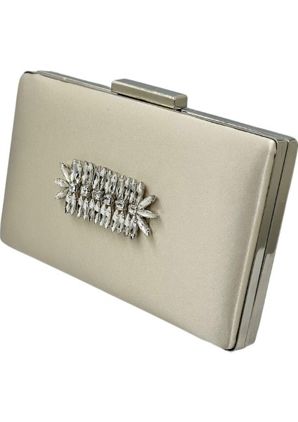 Ten Nude Renk Saten Gümüş Kasalı Gümüş Taşlı Abiye Çanta Gece Çantası Düğün Nişan Portföy fiyatları