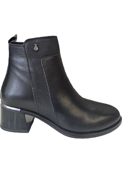 5cm Kalın Topuklu Hakiki Deri Kadın Bot Z385