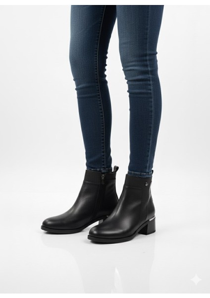 5cm Kalın Topuklu Hakiki Deri Kadın Bot Z385 fiyatları