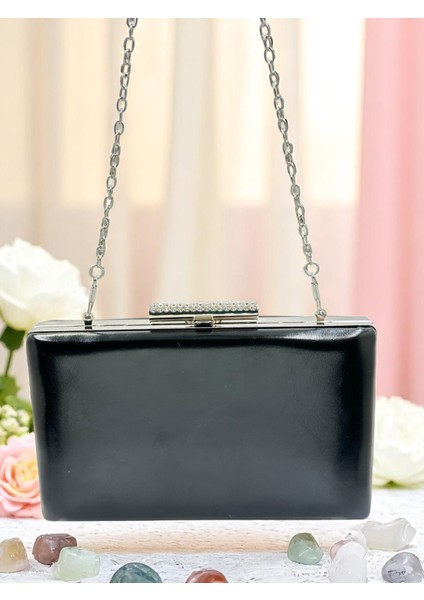 Siyah Renk Mat Cilt Deri Kadın Abiye Çanta Düğün Nişan Mezuniyet fırsatları