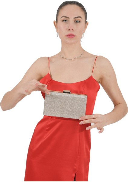 Altın Gold Dore Renk Abiye Çanta Zincirli Çanta Nişan Düğün Çantası El Yapımı Çanta El Çantası