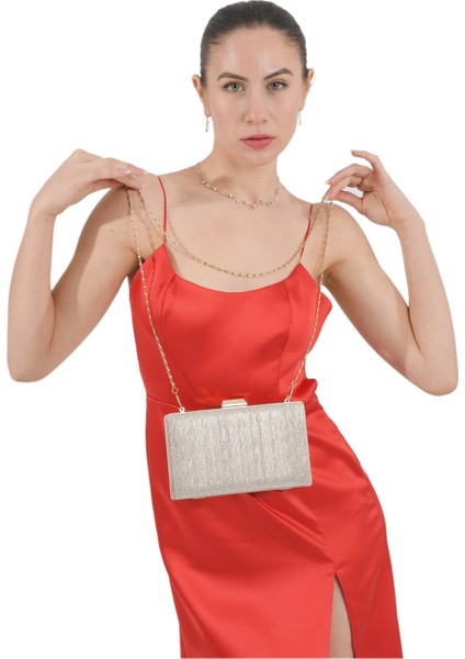 Altın Gold Dore Renk Abiye Çanta Zincirli Çanta Nişan Düğün Çantası El Yapımı Çanta El Çantası modelleri