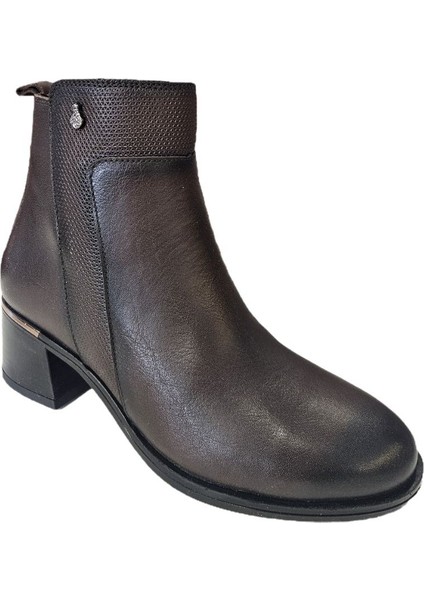 5cm Kalın Topuklu Hakiki Deri Kadın Bot Z385 modelleri