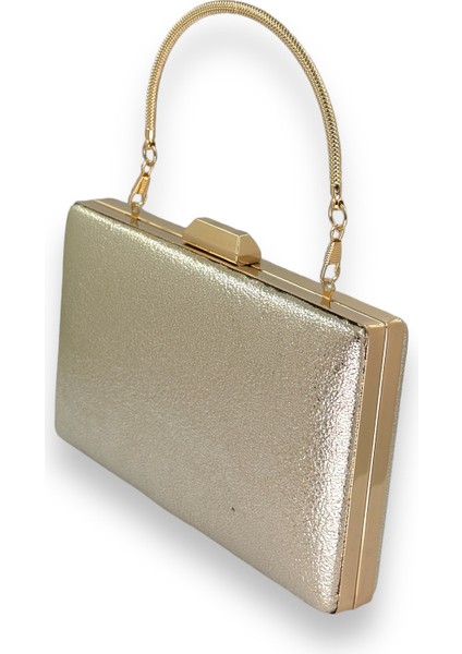 Altın Gold Kristal Desenli Mat Deri Metal Saplı Abiye Çanta Gece Çantası Kına Düğün Nişan Çantası fiyatları