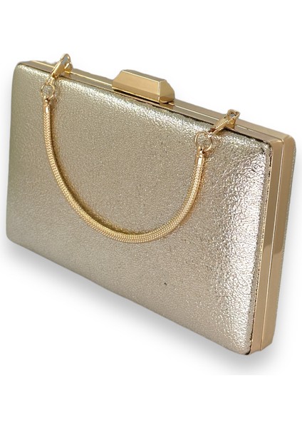 Altın Gold Kristal Desenli Mat Deri Metal Saplı Abiye Çanta Gece Çantası Kına Düğün Nişan Çantası fırsatları