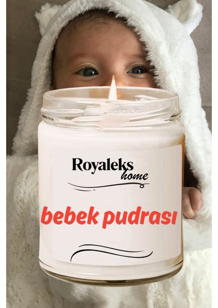 Doğal Özel Seri Kokulu Dekoratif Kavanoz Mum 210 cc - Bebek Pudrası - Ryl modelleri