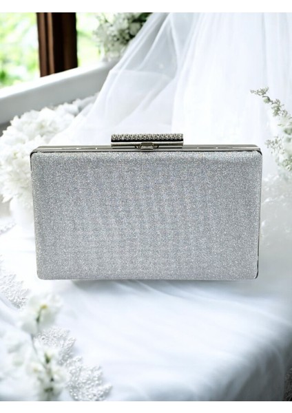 Gümüş Gri Lame Renk Taş Sim Dökülmeyen Sim Kadın Abiye Çanta Düğün Nişan Mezuniyet fiyatları