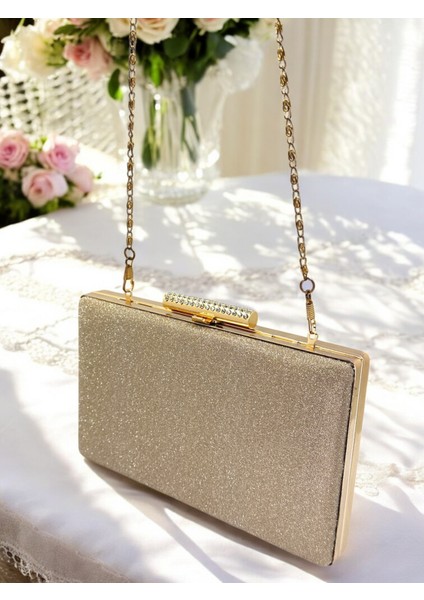 Altın Gold Dore Renk Taş Sim Dökülmeyen Sim Kadın Abiye Çanta Düğün Nişan Mezuniyet indirimleri