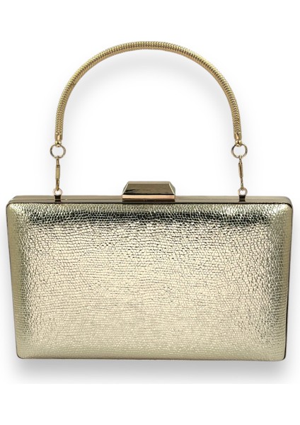 Metalik Altın Gold Dore Renk Zincir Askılı Abiye Çanta Düğün Nişan Mezuniyet