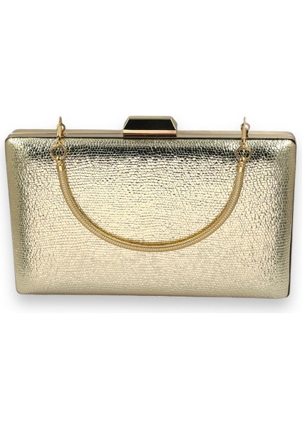 Metalik Altın Gold Dore Renk Zincir Askılı Abiye Çanta Düğün Nişan Mezuniyet fırsatları