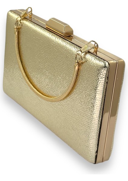 Metalik Altın Gold Dore Renk Zincir Askılı Abiye Çanta Düğün Nişan Mezuniyet indirimleri