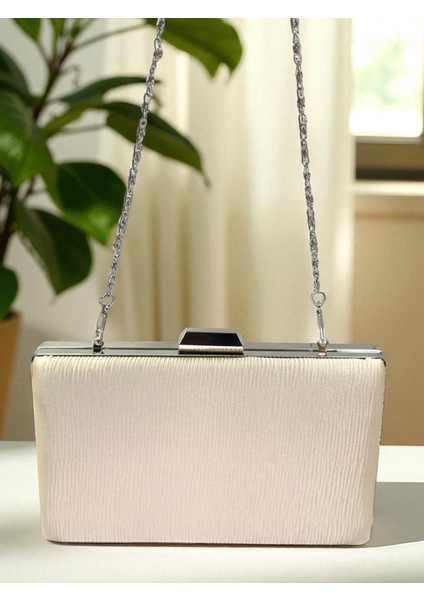 Ten Nude Renk Suyolu Desenli Saten Kadın Abiye Çanta Düğün Nişan Mezuniyet fırsatları