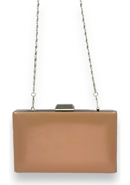 Nude Renk Cilt Deri Mat Deri Abiye Çanta Gece Çantası Düğün Nişan Kına fırsatları