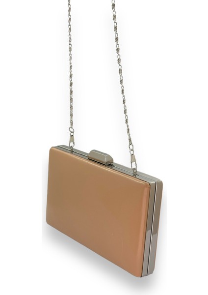 Nude Renk Cilt Deri Mat Deri Abiye Çanta Gece Çantası Düğün Nişan Kına indirimleri