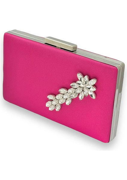 Pembe Renk Çizilmeyen Saten Gümüş Taşlı Abiye Çanta Düğün Nişan Çantası fiyatları