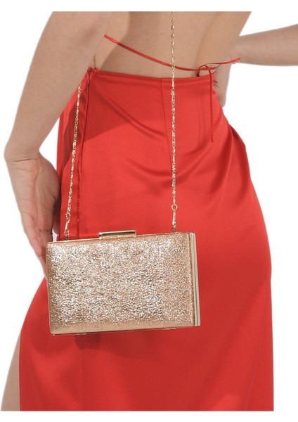 Rose Gold Renk Kristal Desenli Mat Deri Abiye Çanta Gece Çantası Nişan Düğün Çantası El Yapımı fiyatları