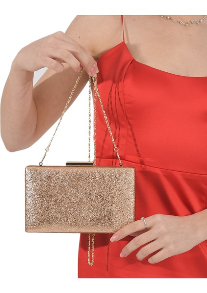 Rose Gold Renk Kristal Desenli Mat Deri Abiye Çanta Gece Çantası Nişan Düğün Çantası El Yapımı fırsatları