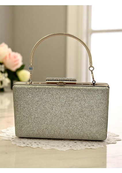 Altın Gold Dore Simleri Dökülmeyen Ithal Kumsim Metal Saplı Kadın Abiye Çanta Düğün Nişan Mezuniyet fiyatları