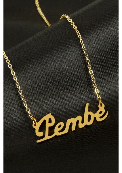 shop Pembe Isimli Kolye -Sarı