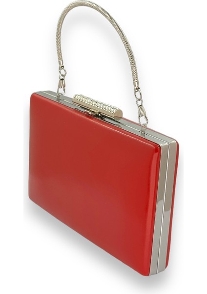 Kırmızı Renk Cilt Deri Mat Deri Metal Saplı Abiye Çanta Gece Çantası Düğün Nişan Kına fiyatları