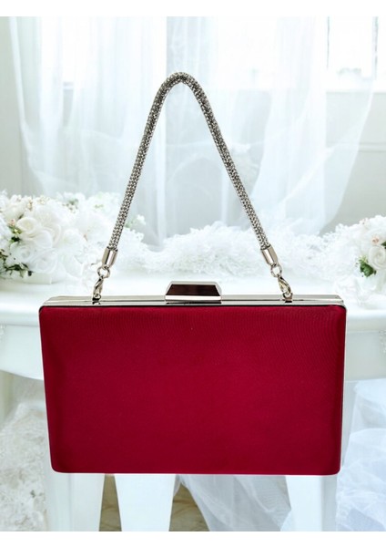 Bordo Kristal Taşlı Saten Taş Saplı Kadın Gece Çantası Abiye Çanta Düğün Nişan Mezuniyet fiyatları