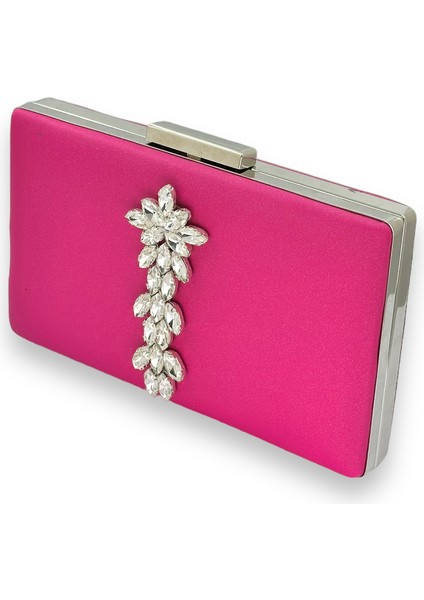 Pembe Renk Çizilmeyen Saten Gümüş Taşlı Abiye Çanta Düğün Nişan Çantası fiyatları