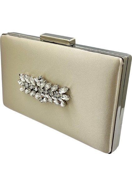 Ten Nude Renk Saten Gümüş Kasalı Gümüş Taşlı Abiye Çanta Gece Çantası Düğün Nişan Portföy fiyatları