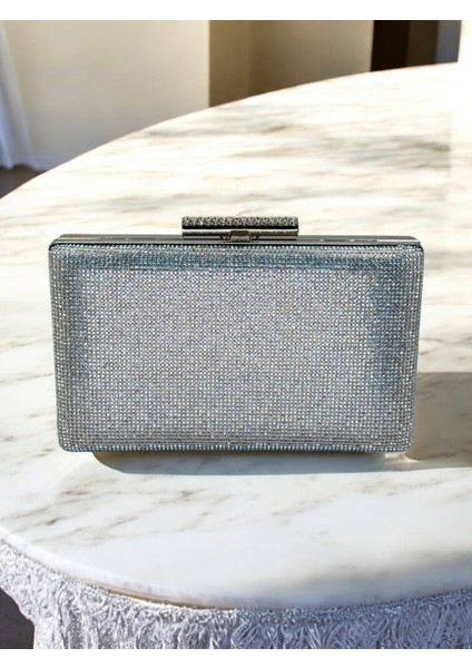 Gümüş Janjan Renk Iki Tarıfıda Komple Taşlı Kadın Abiye Çanta Düğün Nişan Mezuniyet fiyatları