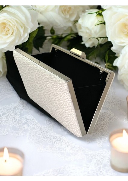 Porselen Inci Sedef Ekru Renk Metal Saplı Kristal Taşlı Abiye Çanta Düğün Nişan Kına Mezuniyet modelleri