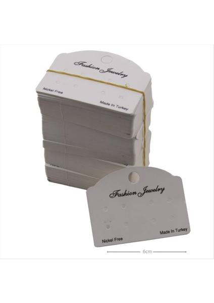 shop 6lı Küpe Kartı-Beyaz