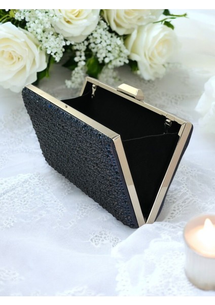 Lacivert Renk Kristal Taşlı Abiye Çanta Düğün Nişan Kına Mezuniyet modelleri