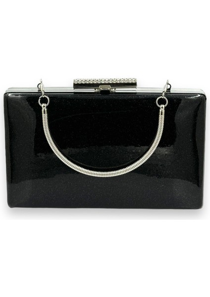 Kumsim Üzeri Silikon Kaplamalı Saplı Kulplu Ithal Abiye Çanta Gece Çantası Düğün Nişan Kına