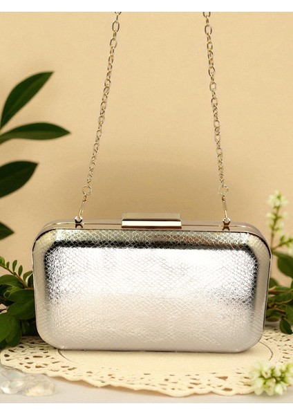 Altın Gold Dore Renk Yılan Desenli Parlak Deri Kadın Abiye Çanta Düğün Nişan Mezuniyet fırsatları