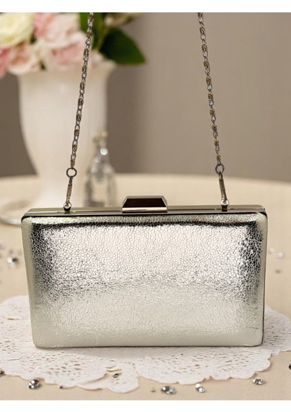 Yeni Model Altın Renk Parlak Desenli Zincir Askılı Saplı Kadın Abiye Çanta Düğün Nişan Mezuniyet fırsatları