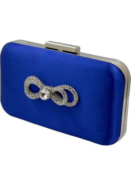 Saks Mavisi Renk Saten Gümüş Kasalı Gümüş Taşlı Abiye Çanta Gece Çantası Düğün Nişan Portföy fiyatları