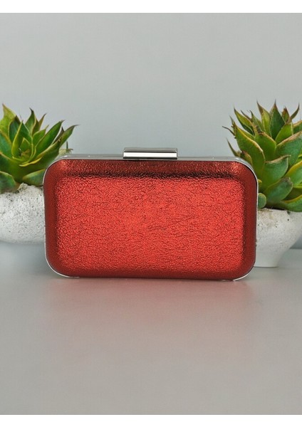 Kırmızı Renk Kristal Desenli Abiye Çanta Gece Çantası Düğün Nişan Portföy