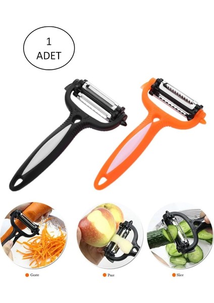 Renkli Saplı 3 Başlı Çelik Soyacak - Soyucu