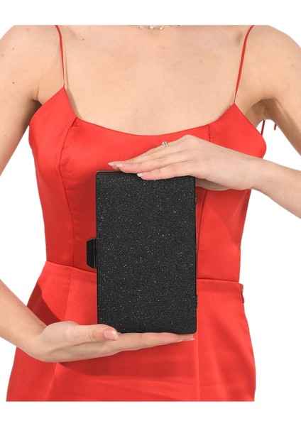 Siyah Renk Simli Siyah Kasalı Abiye Çanta Gece Çantası Nişan Düğün Çantası fırsatları